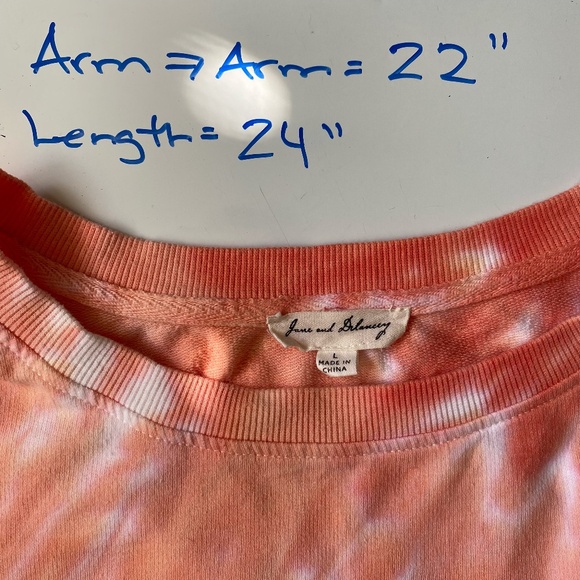 Jane and Delancey Orange/White Tie Dye Crew Neck long sleeve Sweatshirt. Sz L - Picture 13 of 15